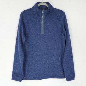 Swannies Sweater Mens Medium Blue Wolff Fleece Golf 1/4 Snap Outdoor Pullover